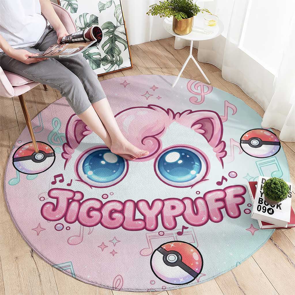 Jigglypuff Round Carpet Pastel Melody Pop Art
