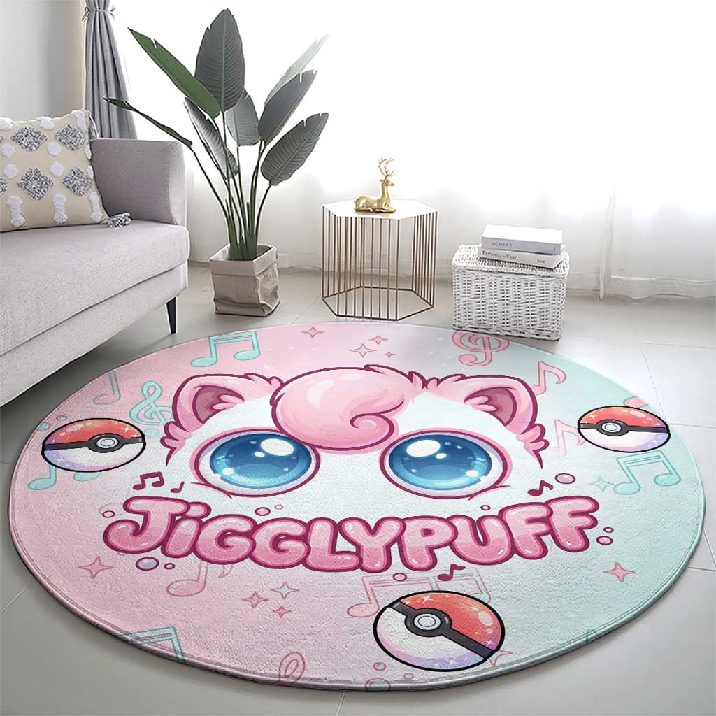 Jigglypuff Round Carpet Pastel Melody Pop Art