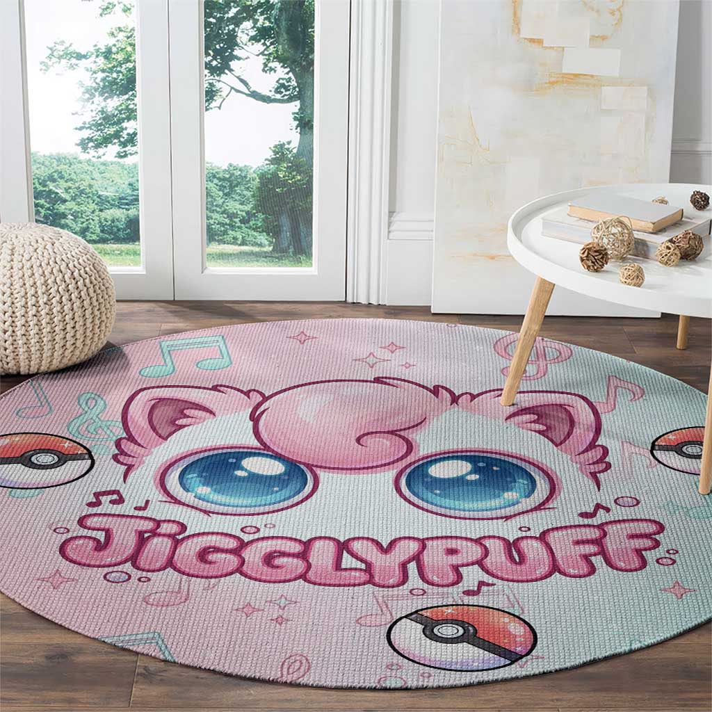 Jigglypuff Round Carpet Pastel Melody Pop Art