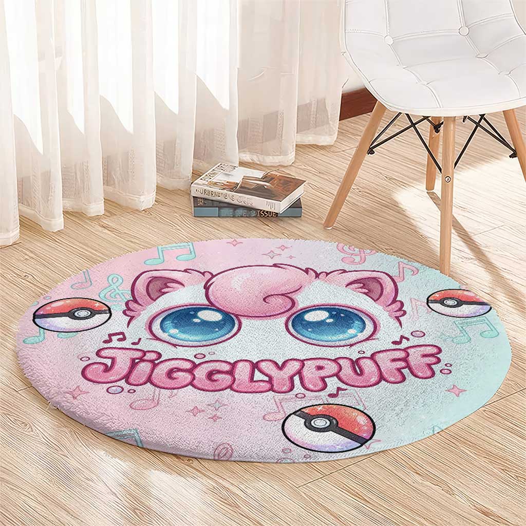 Jigglypuff Round Carpet Pastel Melody Pop Art