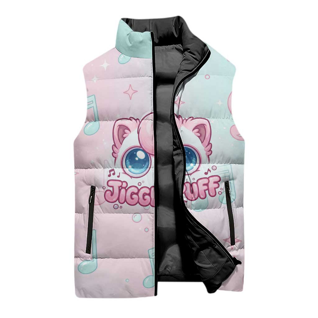 Jigglypuff Sleeveless Puffer Jacket Pastel Melody Pop Art