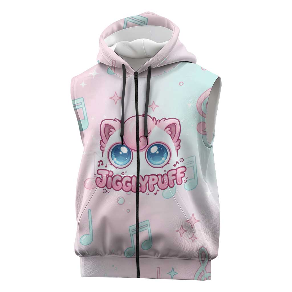 Jigglypuff Sleeveless Zip Hoodie Pastel Melody Pop Art