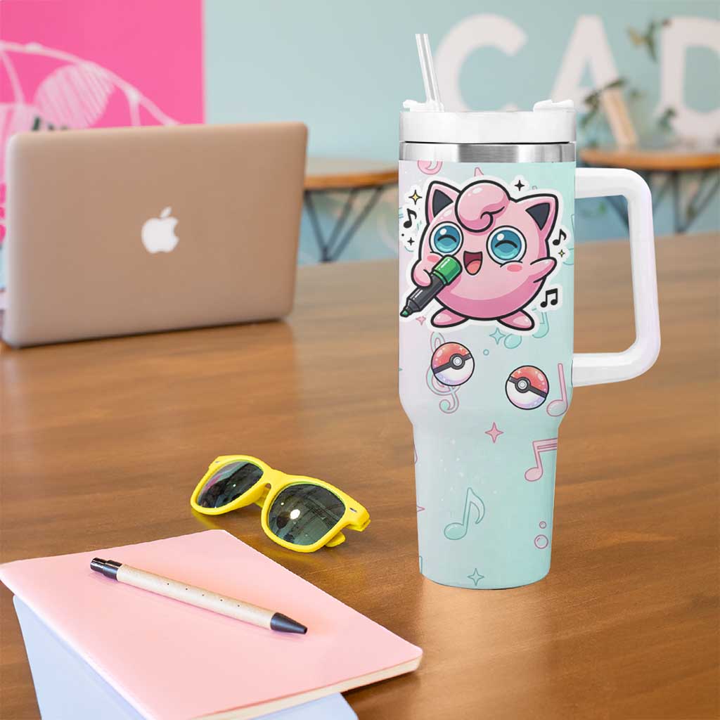 Jigglypuff Tumbler With Handle Pastel Melody Pop Art