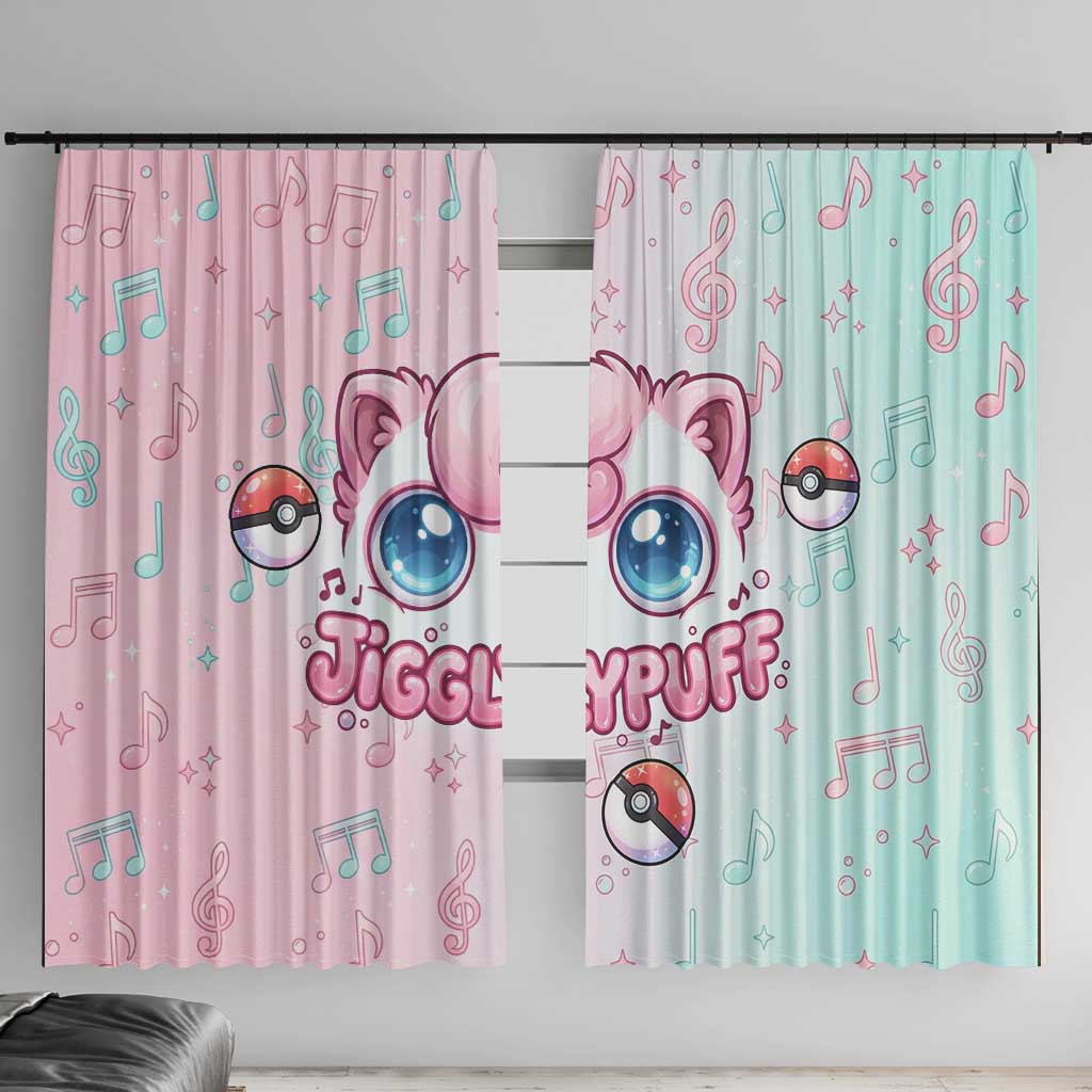 Jigglypuff Window Curtain Pastel Melody Pop Art