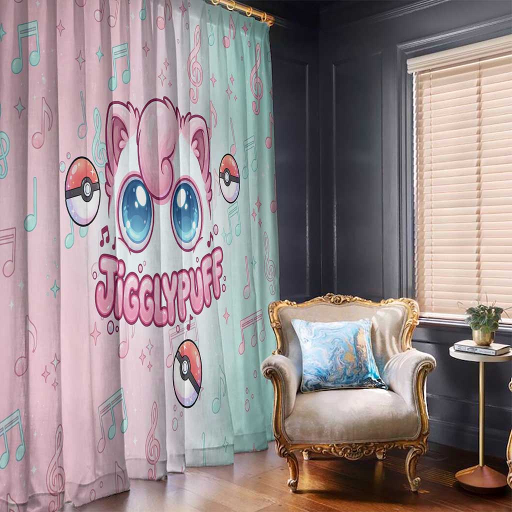 Jigglypuff Window Curtain Pastel Melody Pop Art