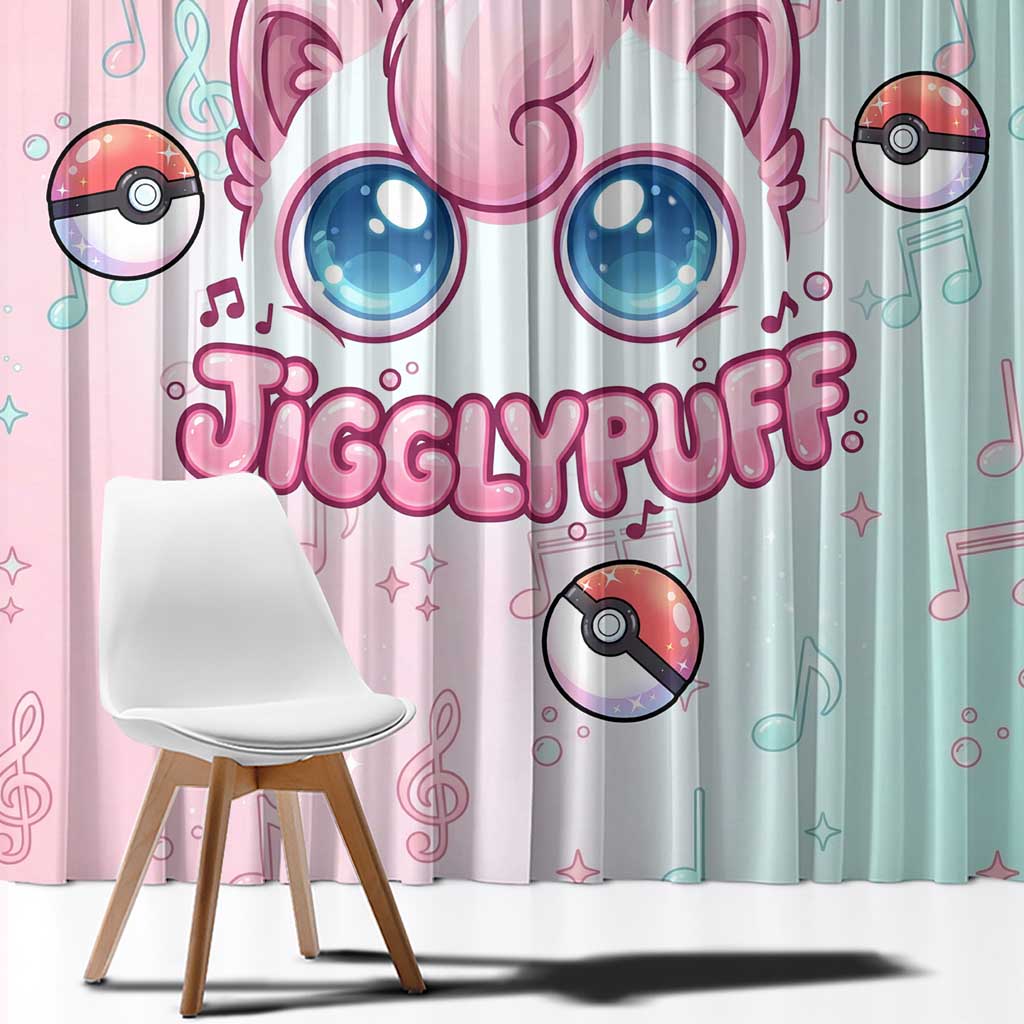 Jigglypuff Window Curtain Pastel Melody Pop Art