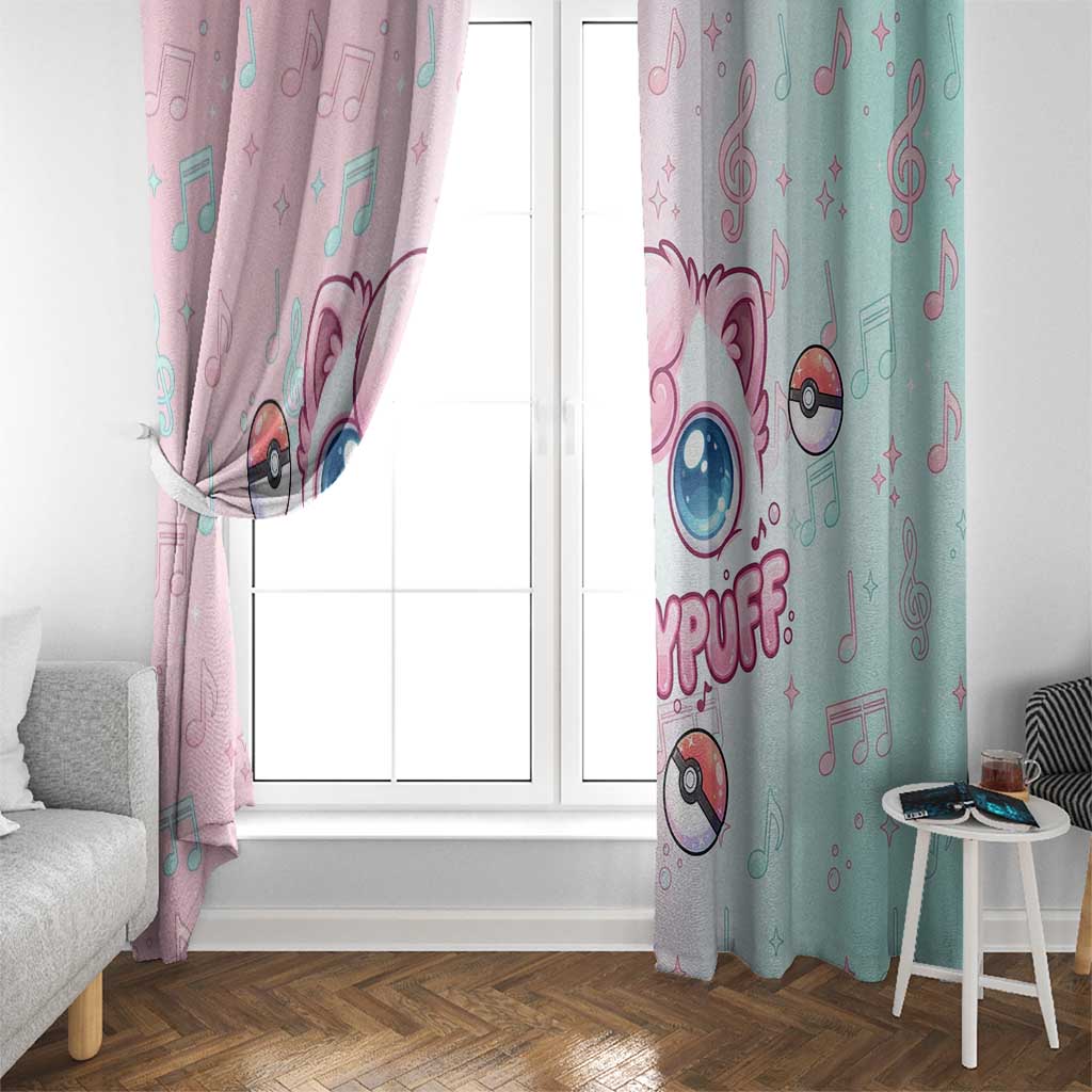 Jigglypuff Window Curtain Pastel Melody Pop Art