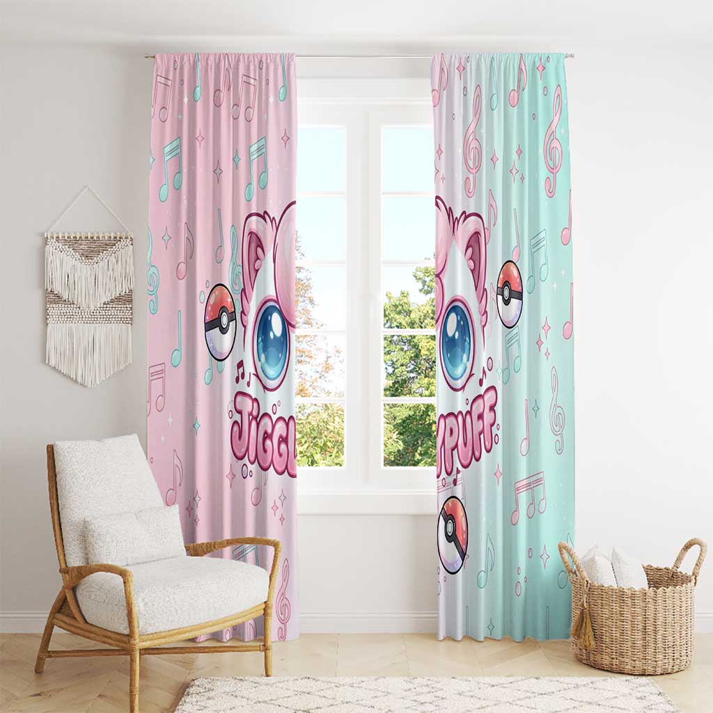 Jigglypuff Window Curtain Pastel Melody Pop Art