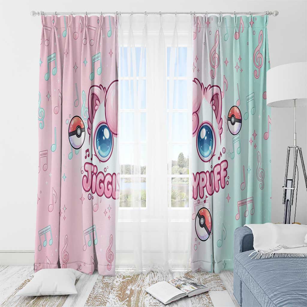 Jigglypuff Window Curtain Pastel Melody Pop Art