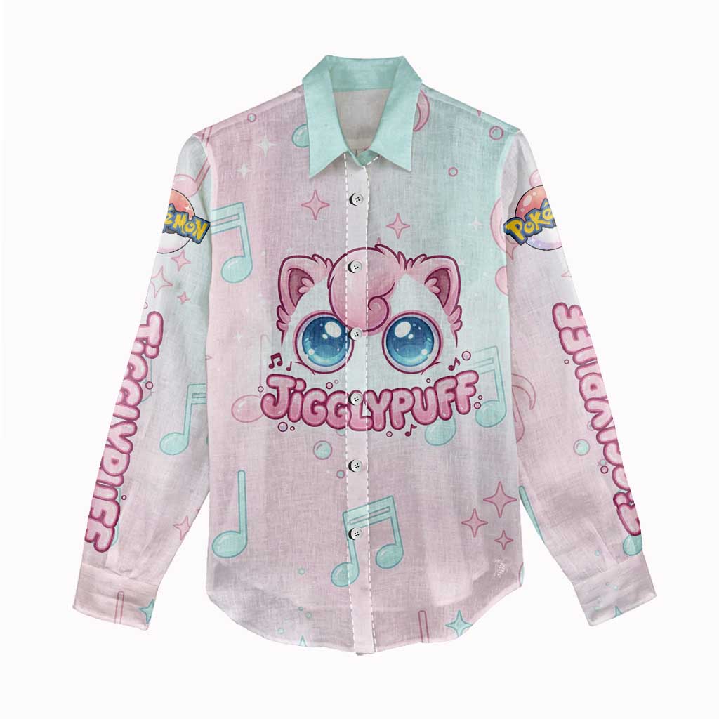 Jigglypuff Women Casual Shirt Pastel Melody Pop Art