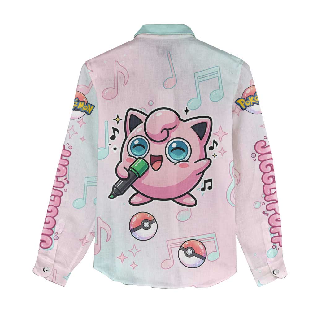 Jigglypuff Women Casual Shirt Pastel Melody Pop Art