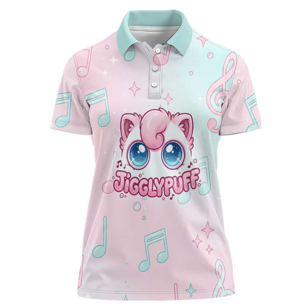 Jigglypuff Women Polo Shirt Pastel Melody Pop Art