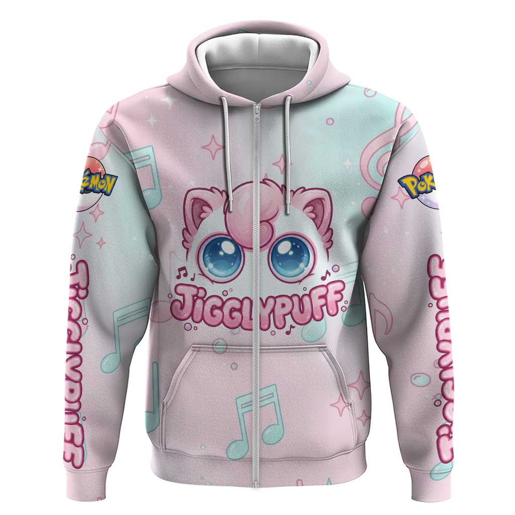 Jigglypuff Zip Hoodie Pastel Melody Pop Art