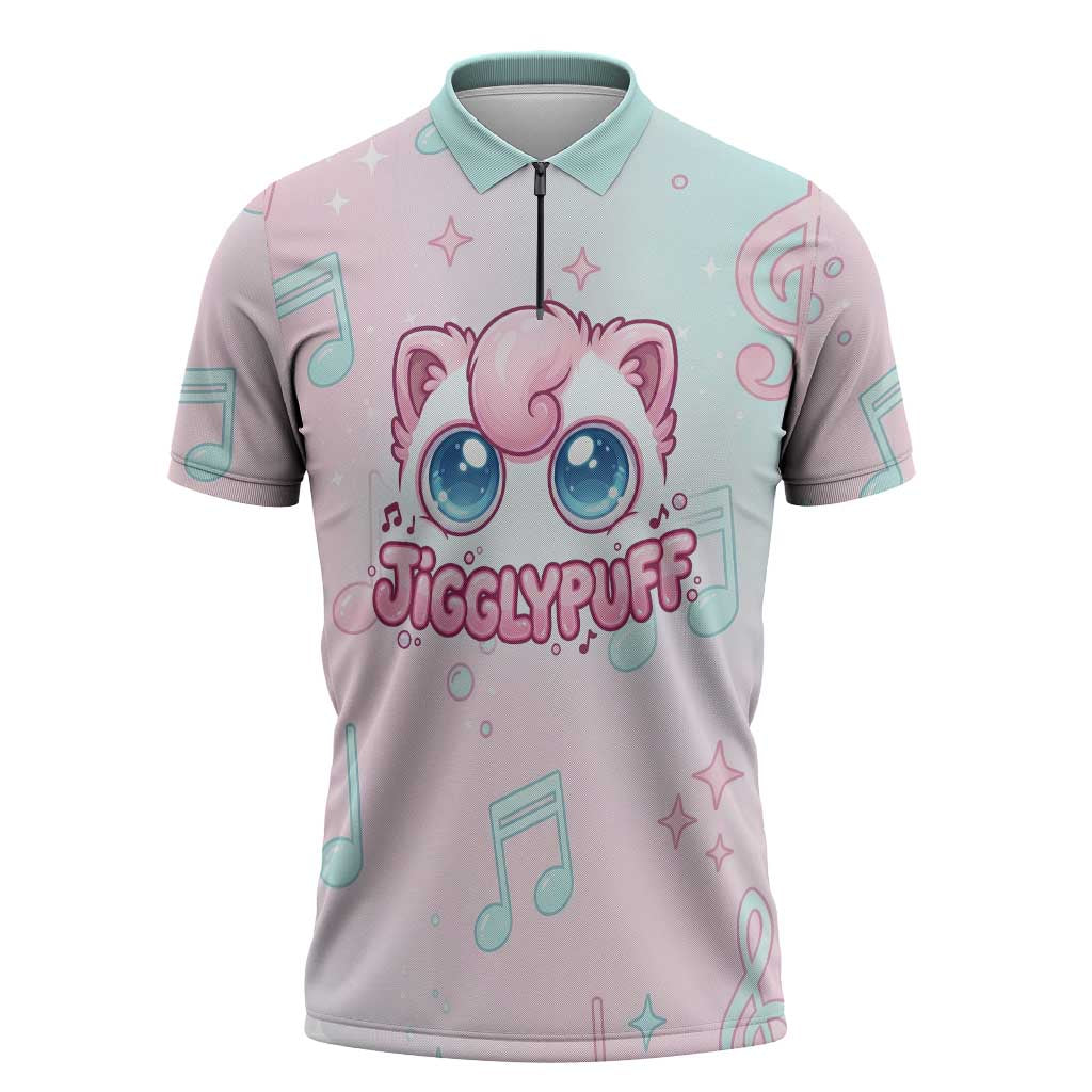 Jigglypuff Zipper Polo Shirt Pastel Melody Pop Art