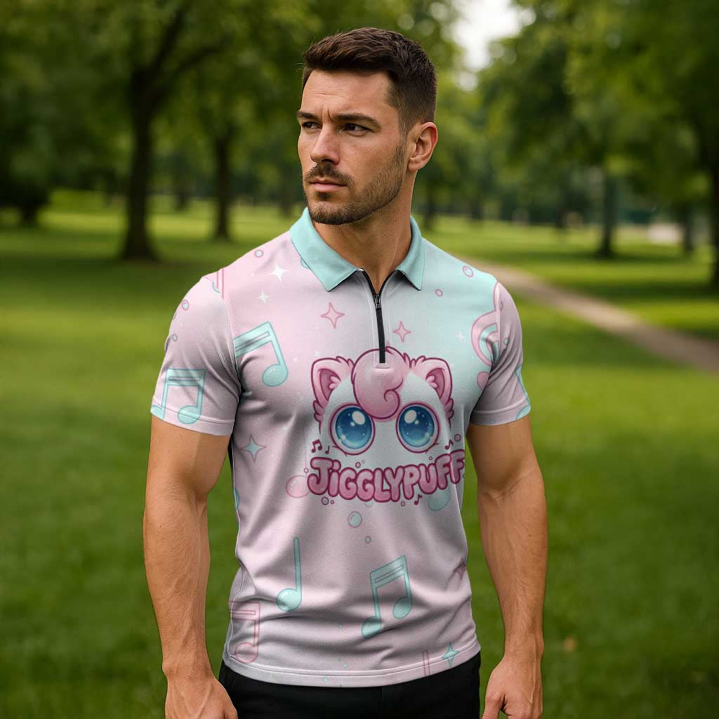 Jigglypuff Zipper Polo Shirt Pastel Melody Pop Art