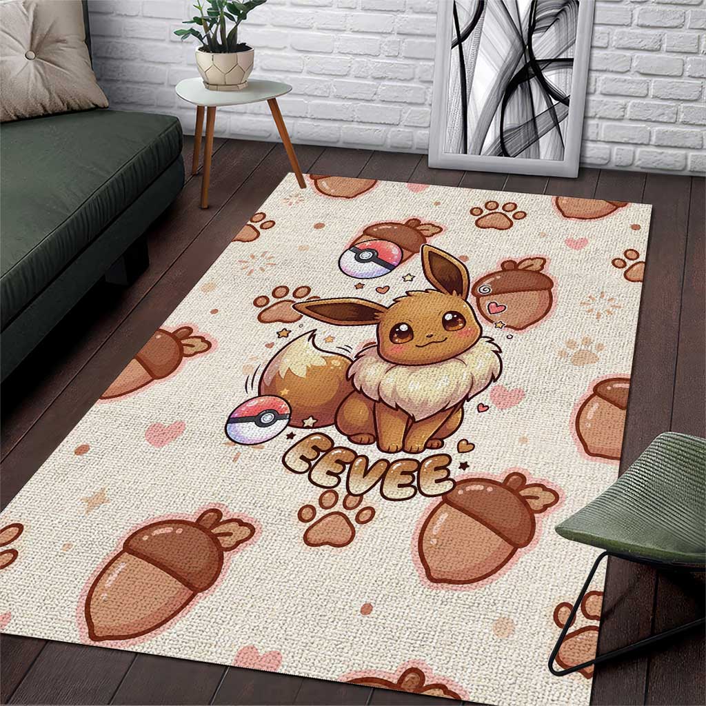 Eevee Area Rug Cozy Autumn Acorn Art