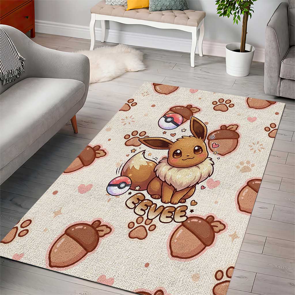 Eevee Area Rug Cozy Autumn Acorn Art