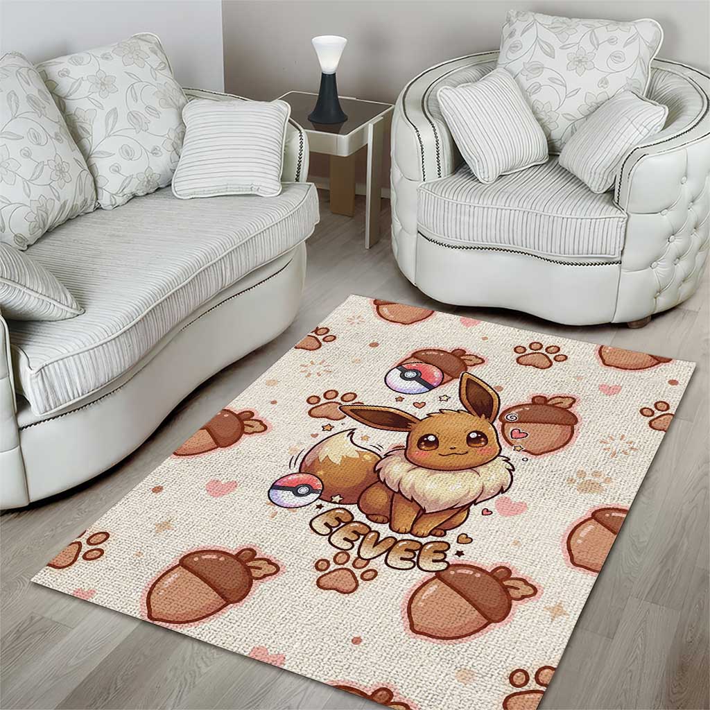Eevee Area Rug Cozy Autumn Acorn Art