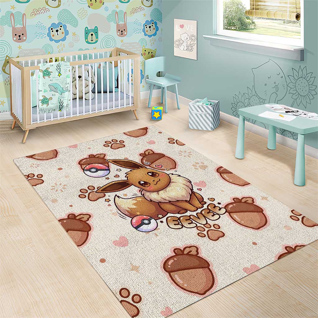 Eevee Area Rug Cozy Autumn Acorn Art