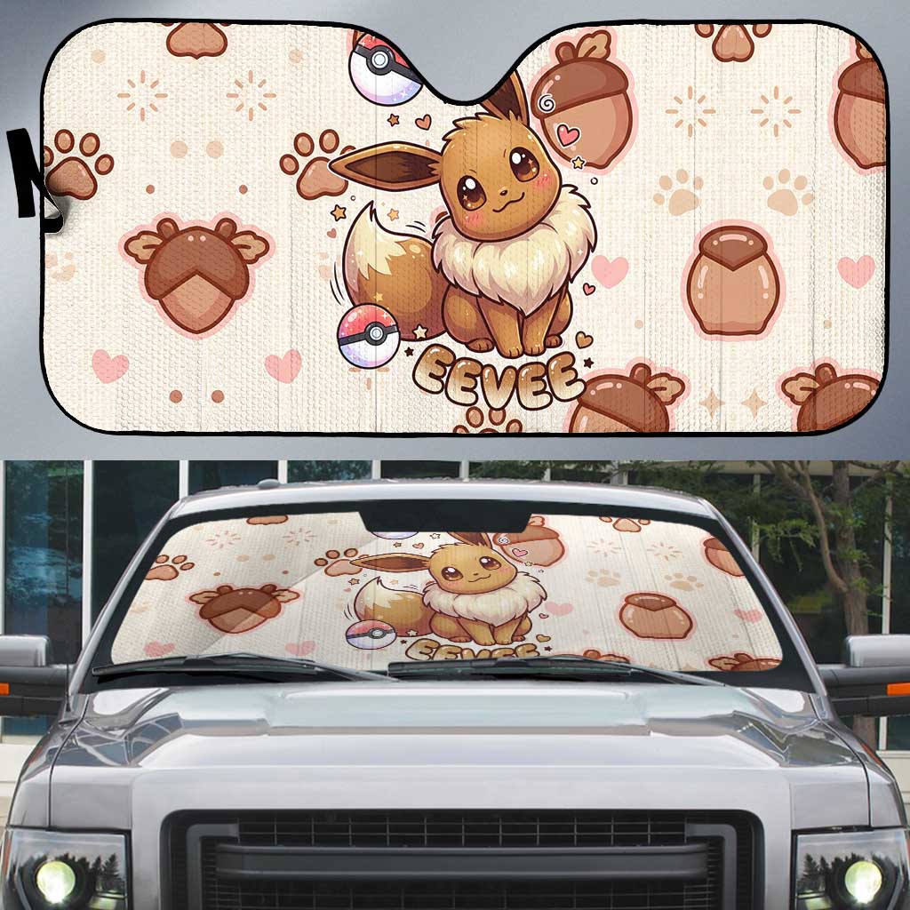 Eevee Auto Sun Shade Cozy Autumn Acorn Art