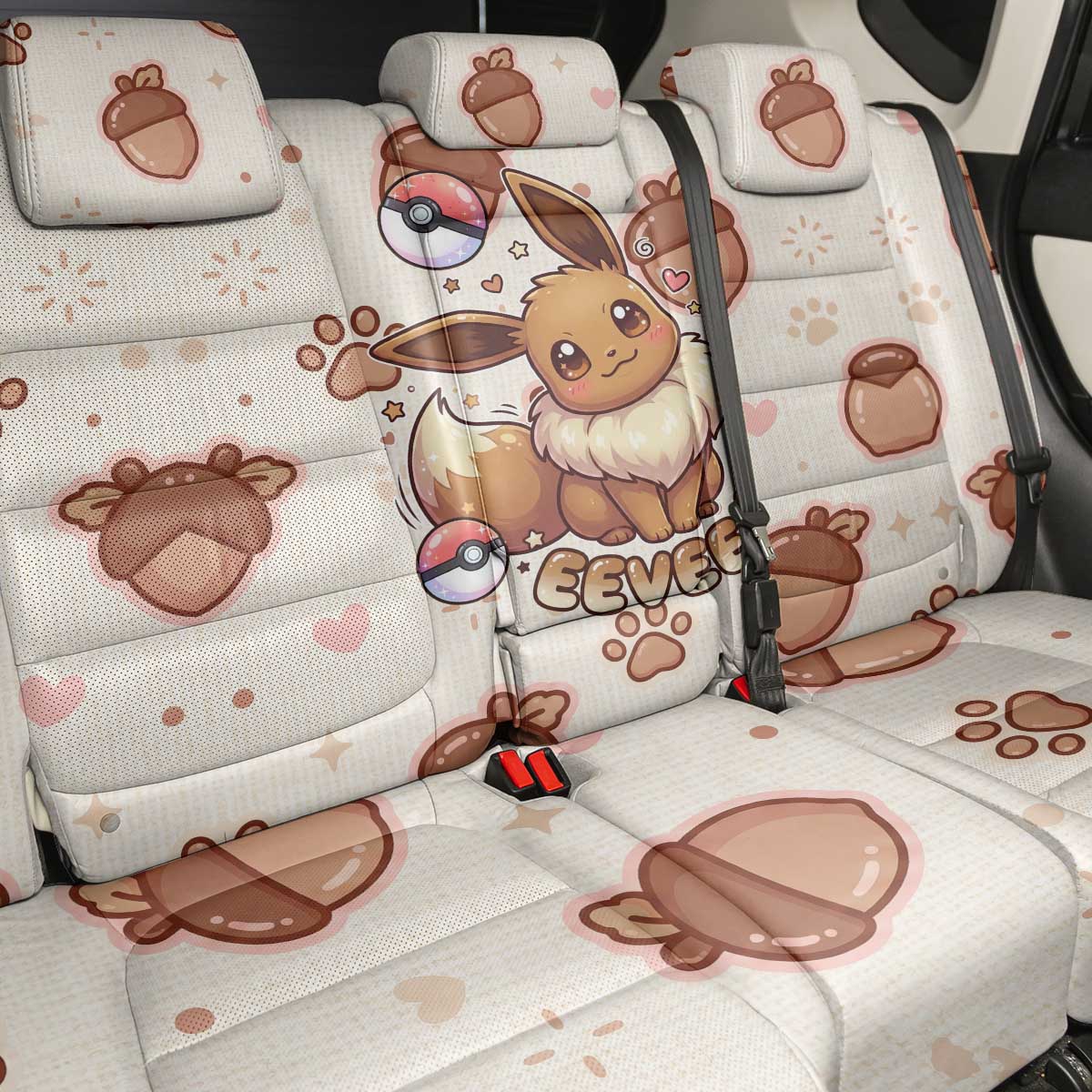 Eevee Back Car Seat Cover Cozy Autumn Acorn Art