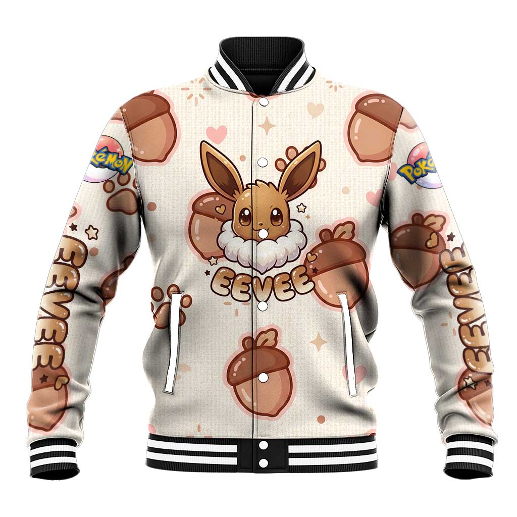 Eevee Baseball Jacket Cozy Autumn Acorn Art
