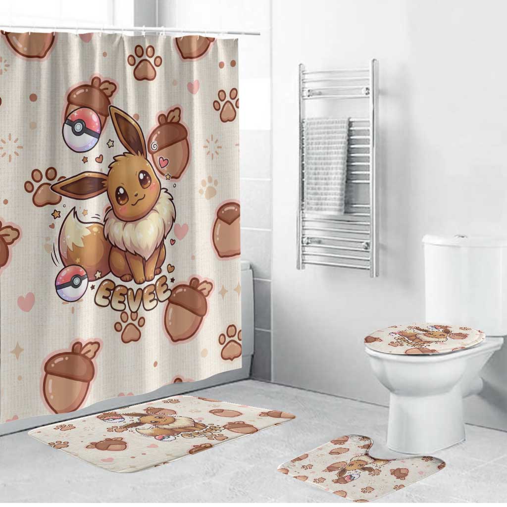 Eevee Bathroom Set Cozy Autumn Acorn Art