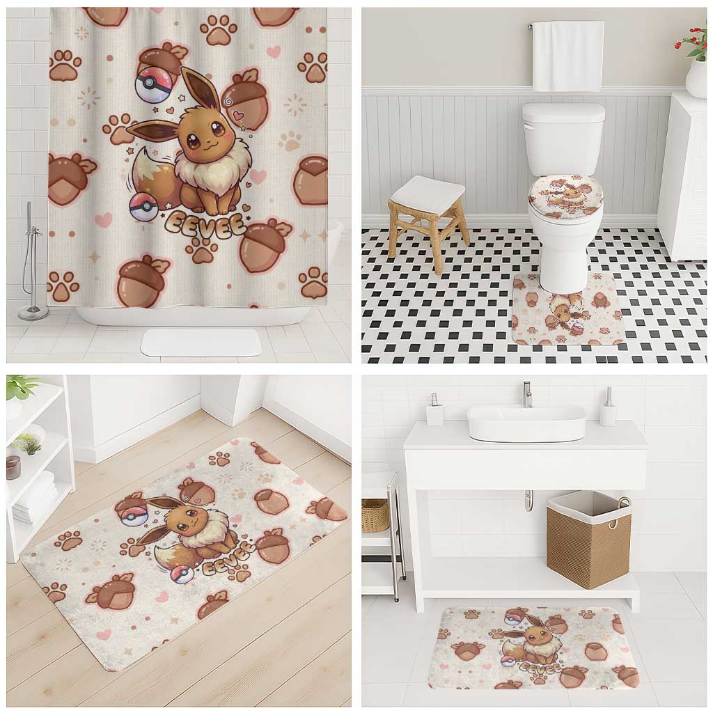 Eevee Bathroom Set Cozy Autumn Acorn Art