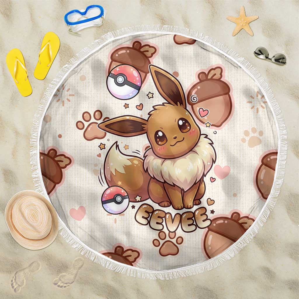 Eevee Beach Blanket Cozy Autumn Acorn Art