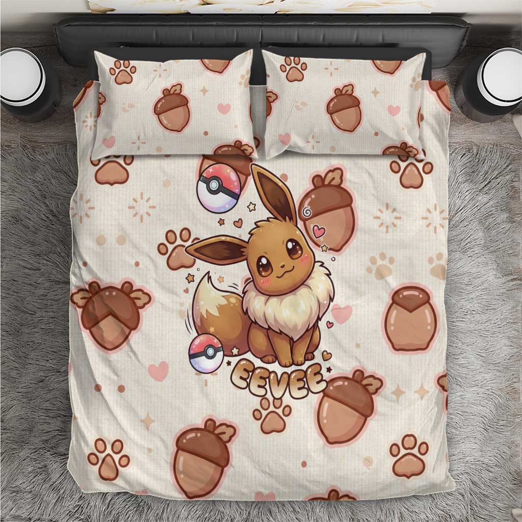 Eevee Bedding Set Cozy Autumn Acorn Art