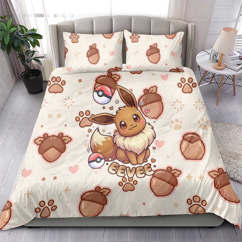Eevee Bedding Set Cozy Autumn Acorn Art