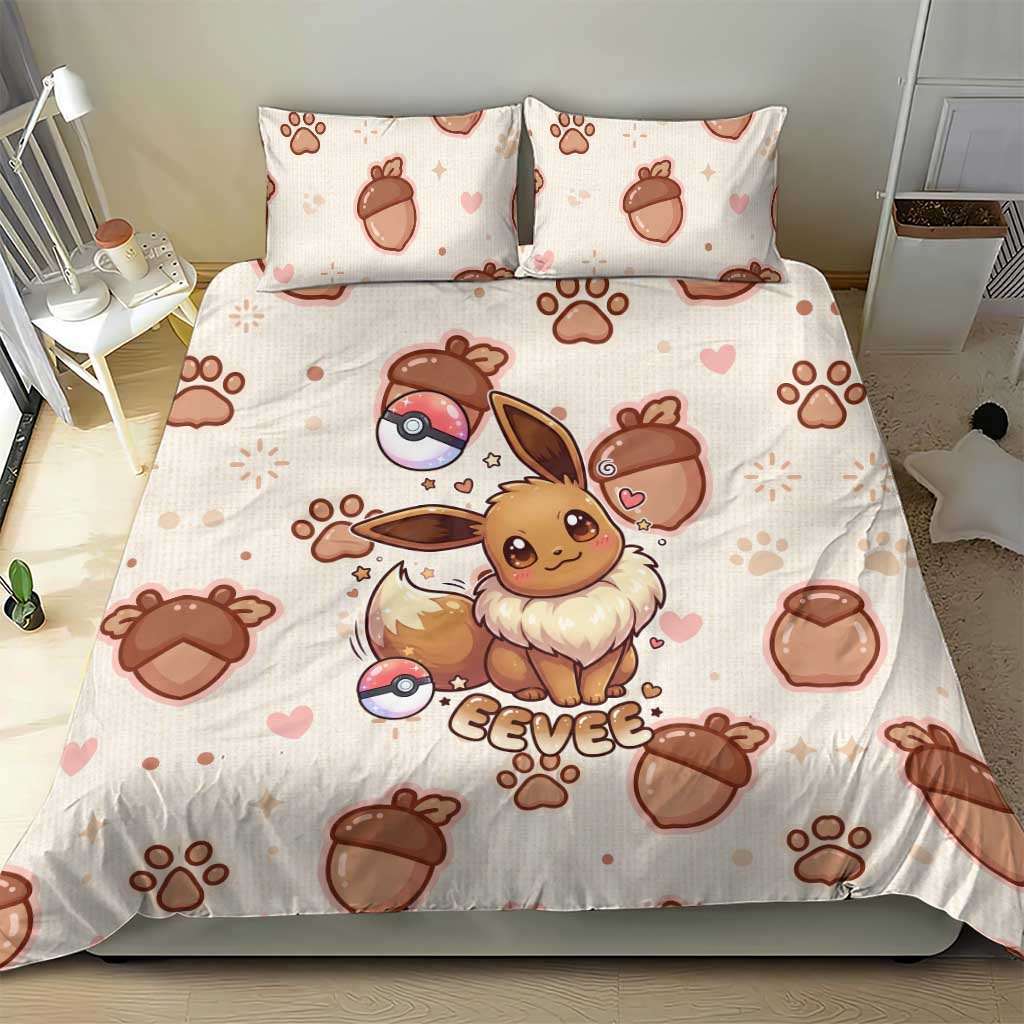Eevee Bedding Set Cozy Autumn Acorn Art