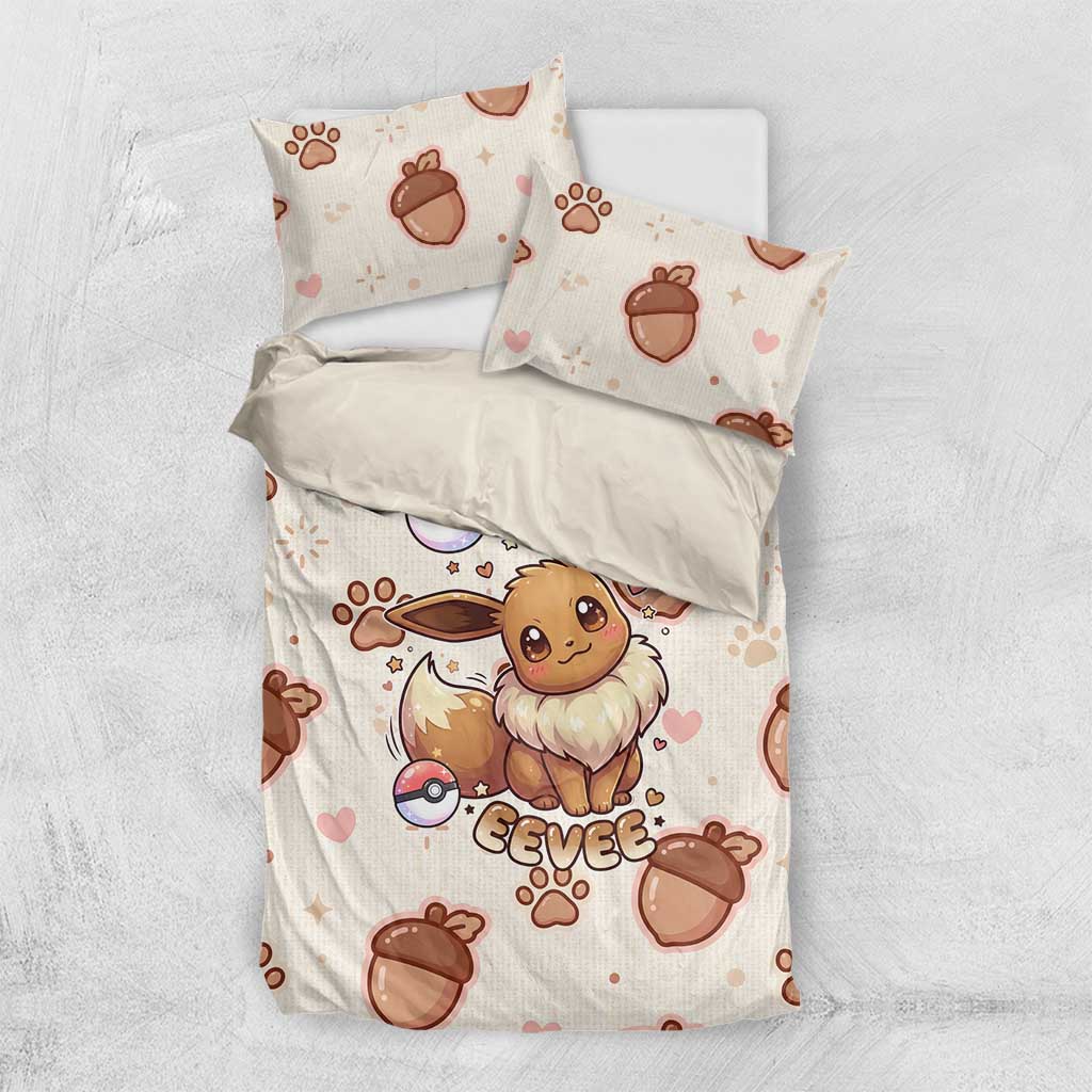 Eevee Bedding Set Cozy Autumn Acorn Art
