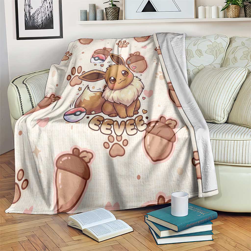 Eevee Blanket Cozy Autumn Acorn Art