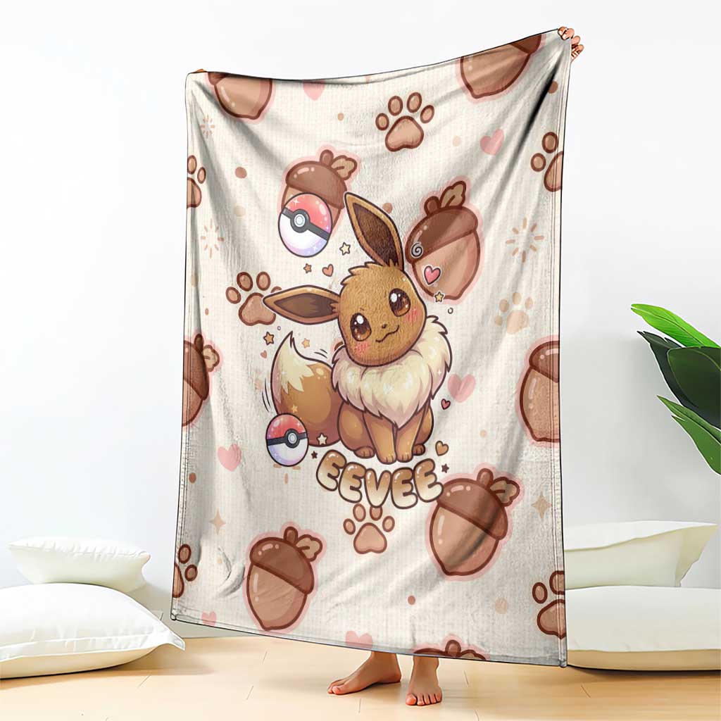 Eevee Blanket Cozy Autumn Acorn Art
