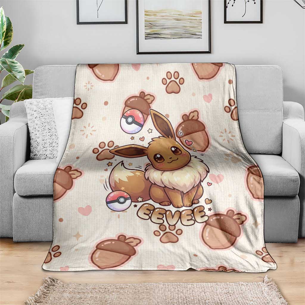 Eevee Blanket Cozy Autumn Acorn Art