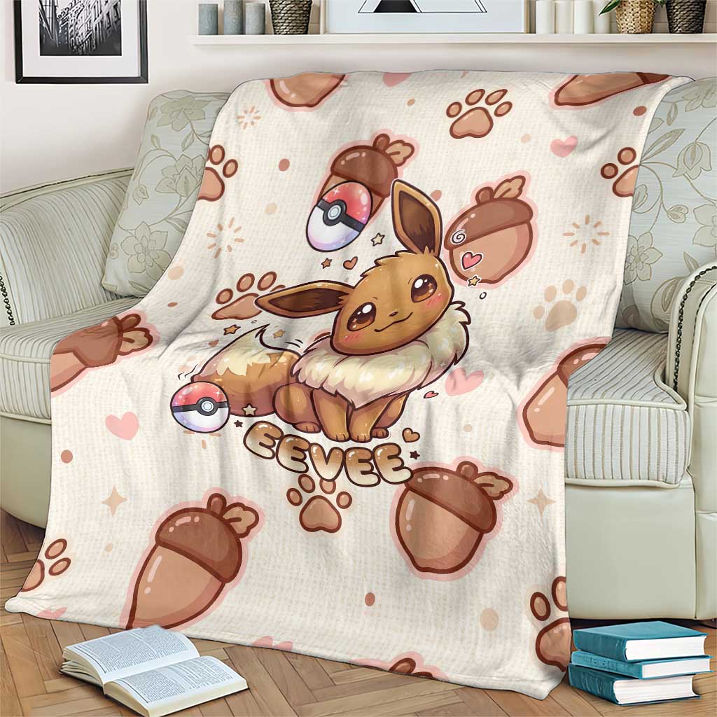 Eevee Blanket Cozy Autumn Acorn Art
