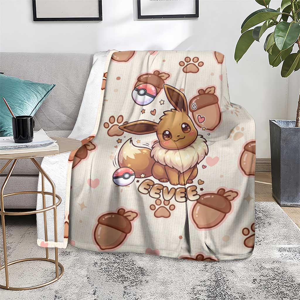 Eevee Blanket Cozy Autumn Acorn Art