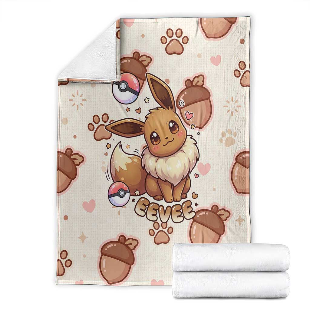 Eevee Blanket Cozy Autumn Acorn Art