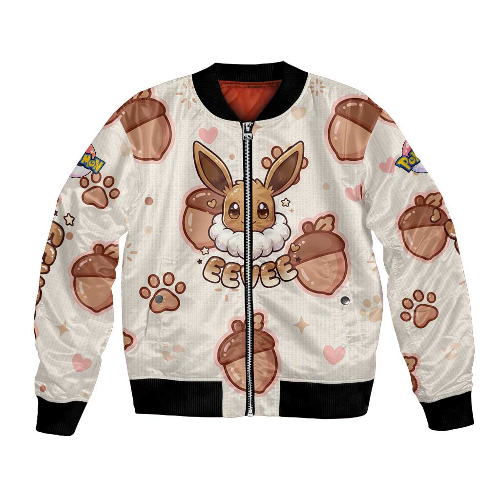 Eevee Bomber Jacket Cozy Autumn Acorn Art