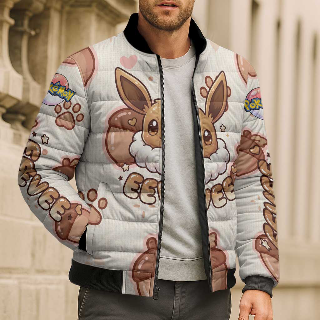Eevee Bomber Puffer Jacket Cozy Autumn Acorn Art