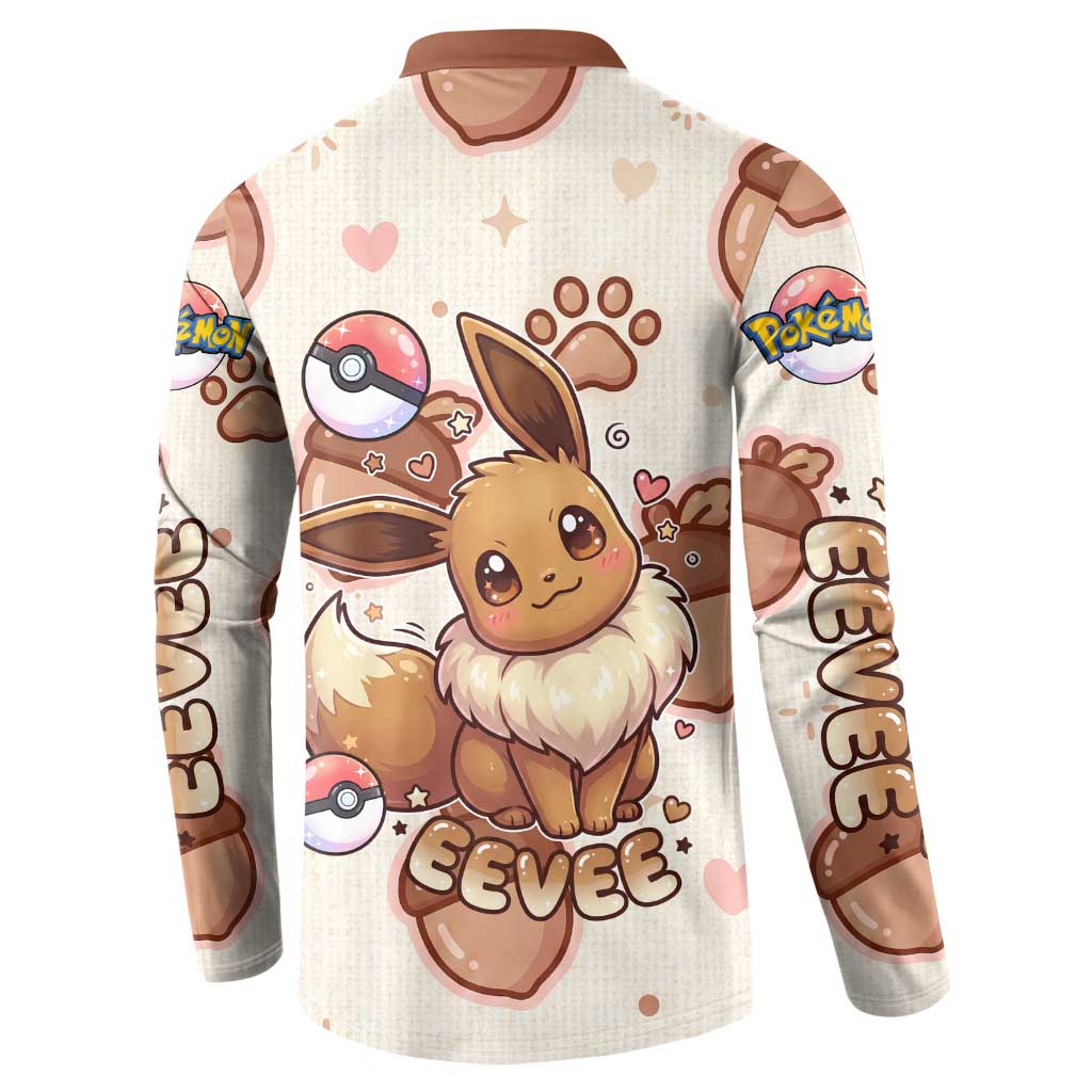 Eevee Button Sweatshirt Cozy Autumn Acorn Art