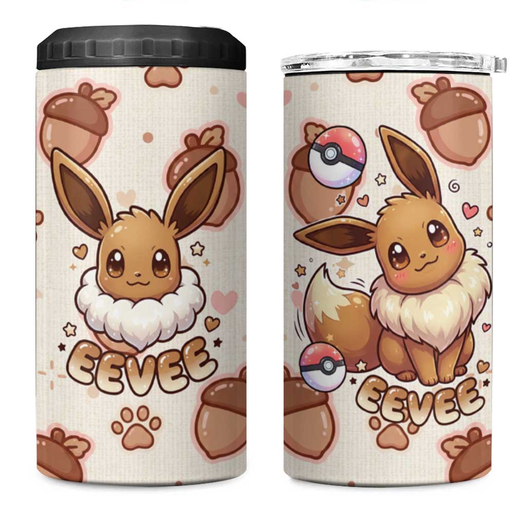 Eevee 4 in 1 Can Cooler Tumbler Cozy Autumn Acorn Art