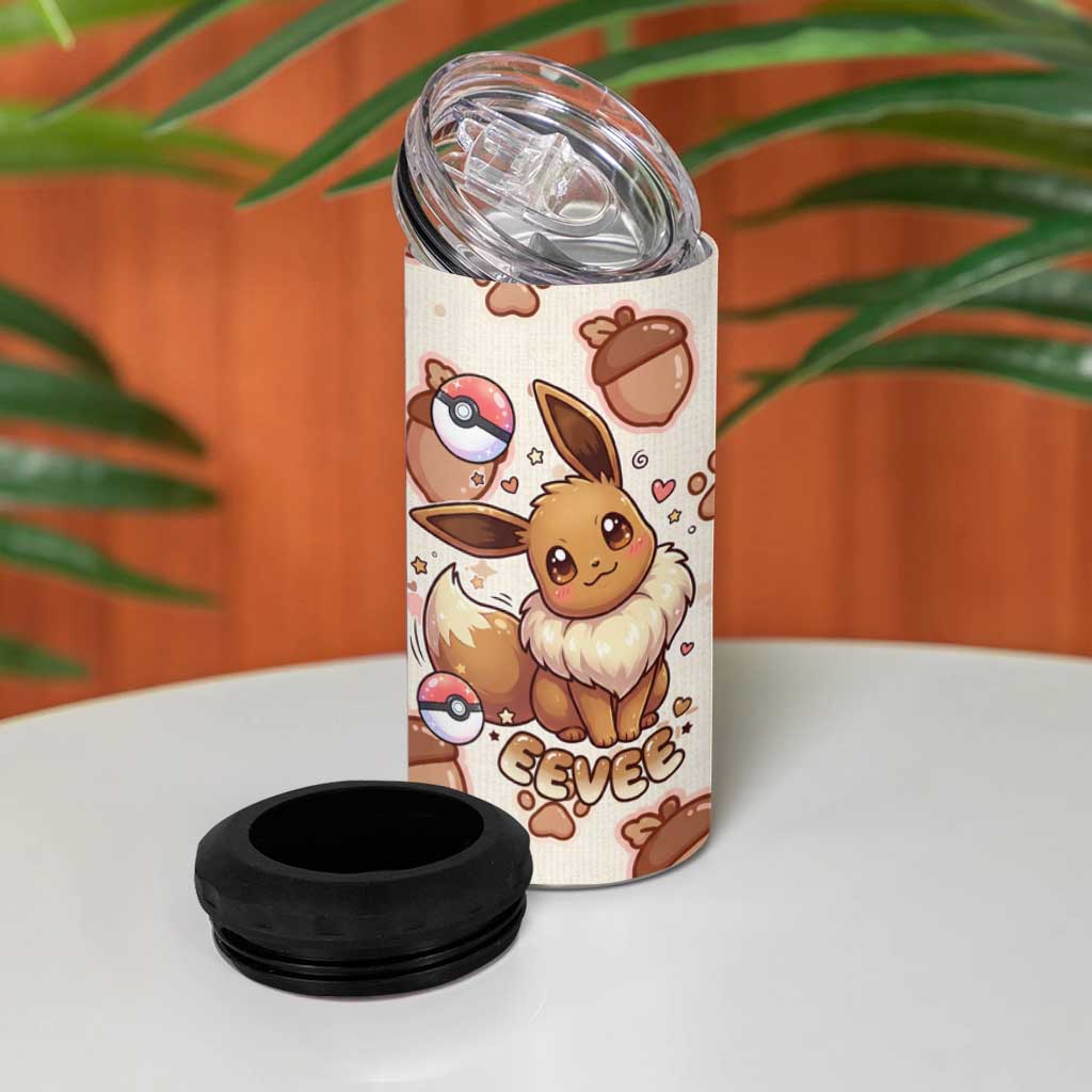 Eevee 4 in 1 Can Cooler Tumbler Cozy Autumn Acorn Art
