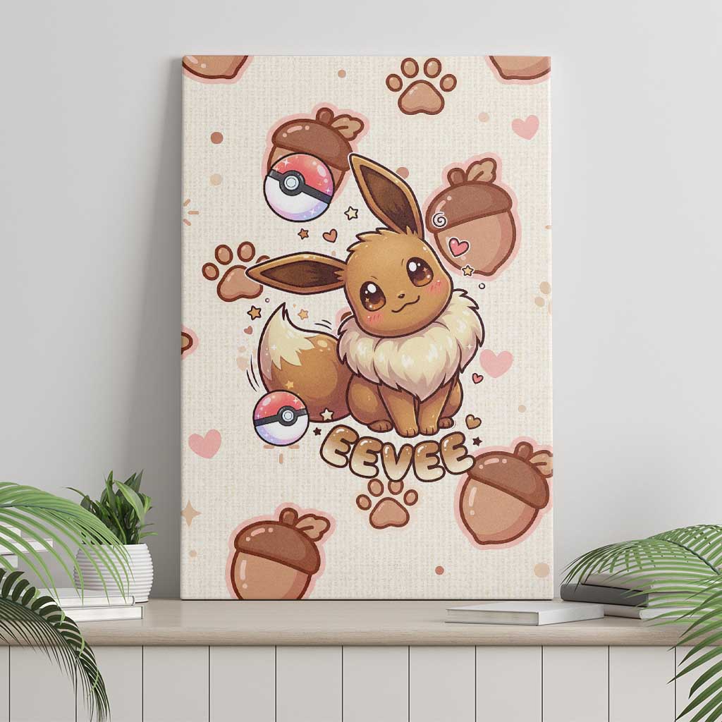 Eevee Canvas Wall Art Cozy Autumn Acorn Art