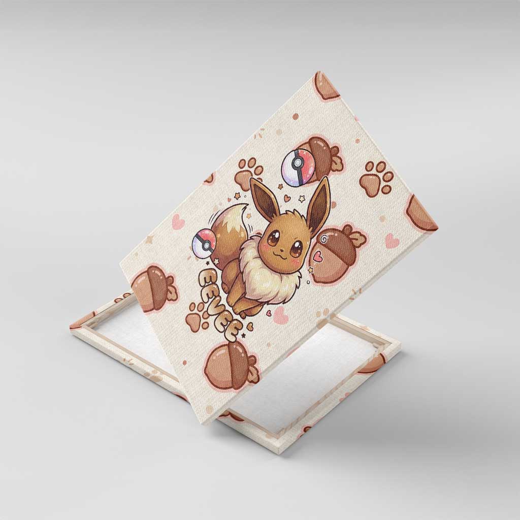 Eevee Canvas Wall Art Cozy Autumn Acorn Art