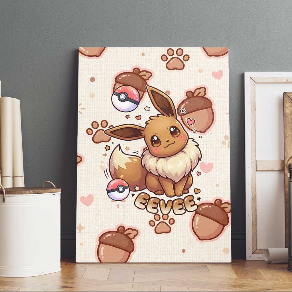 Eevee Canvas Wall Art Cozy Autumn Acorn Art