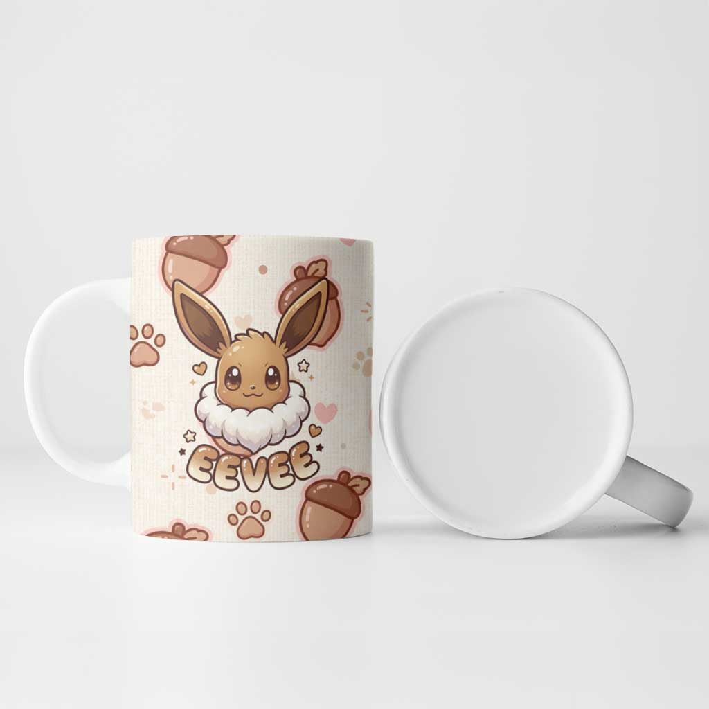 Eevee Ceramic Mug Cozy Autumn Acorn Art