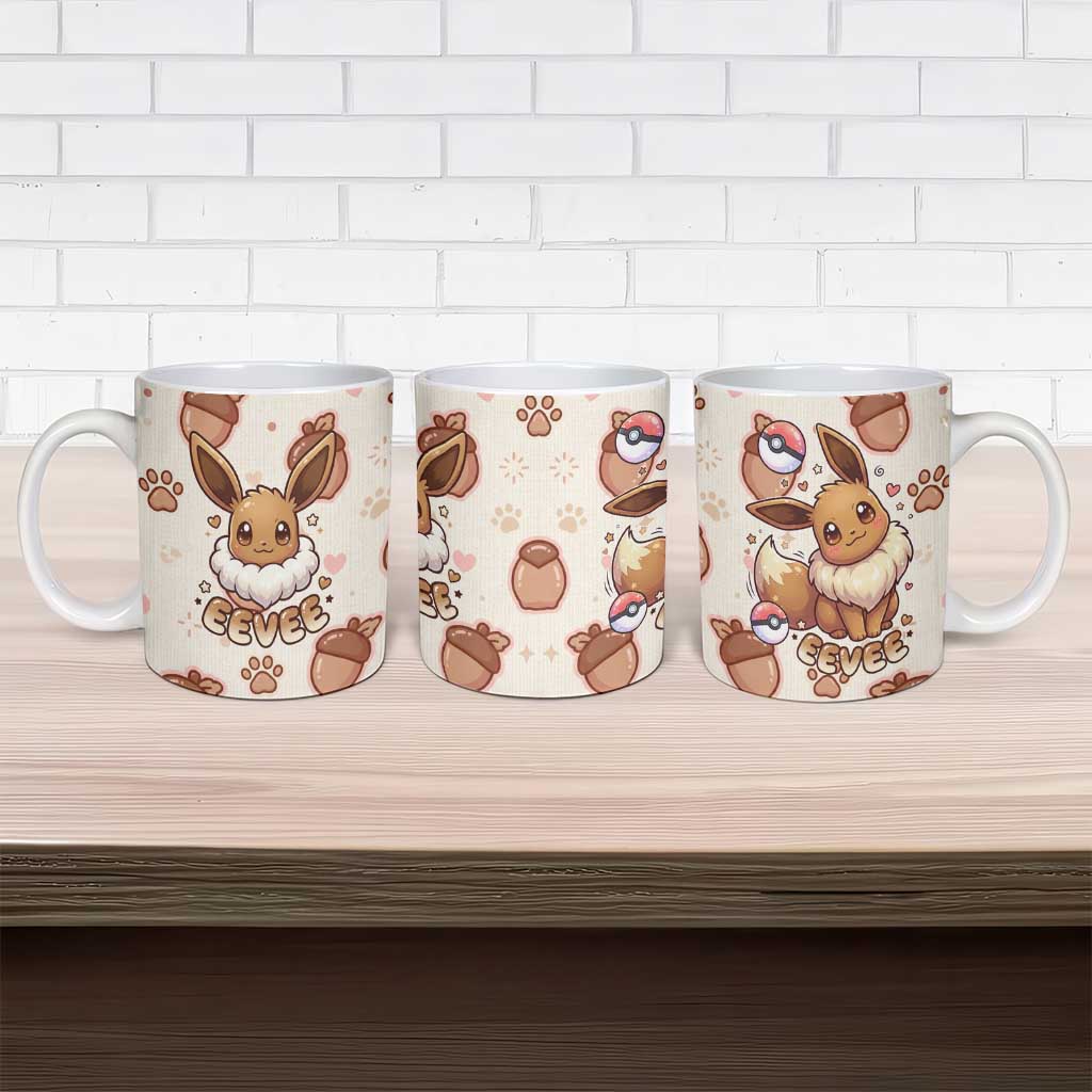 Eevee Ceramic Mug Cozy Autumn Acorn Art