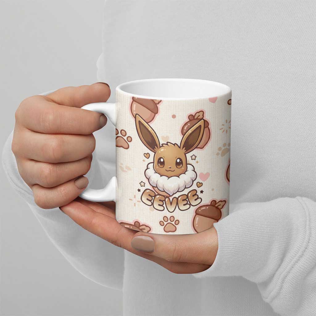Eevee Ceramic Mug Cozy Autumn Acorn Art